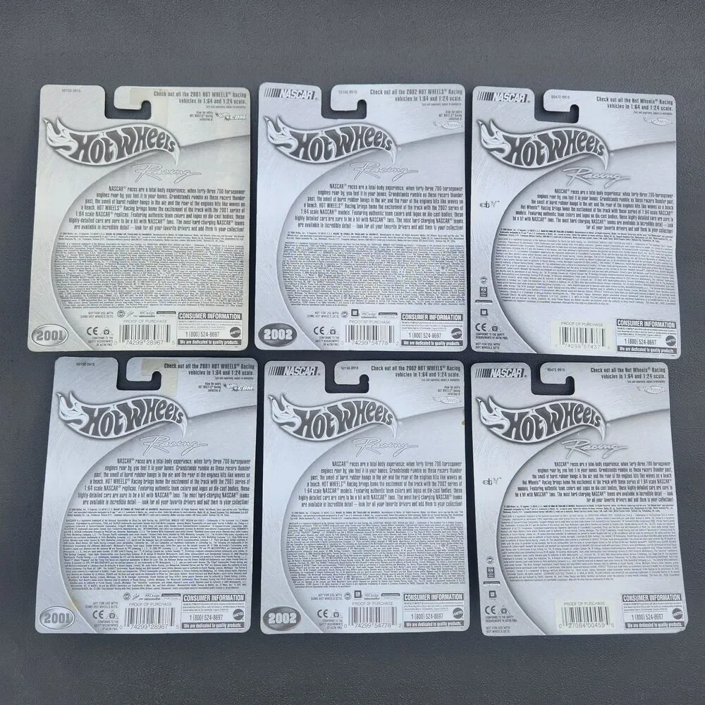 Lot of 6 Miscellaneous NIP Hotwheels Racing Nascar 1:64 Die Cast Cars